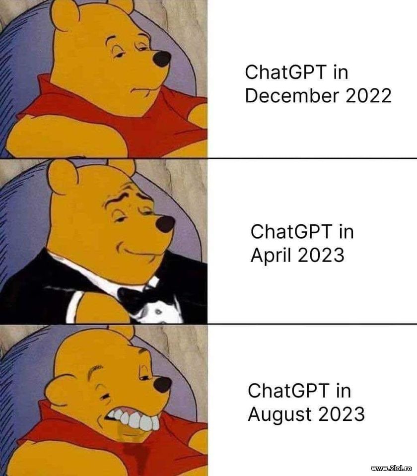 ChatGPT in 2022, Apri 2023 and August 2023 | poze haioase