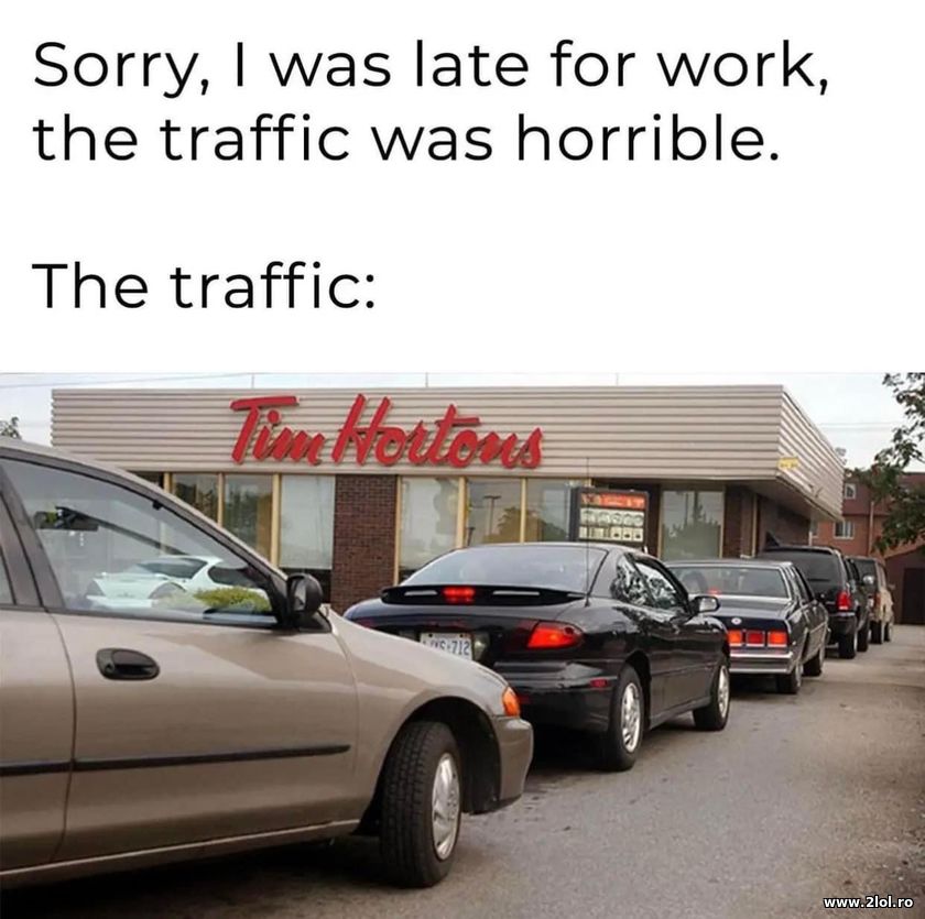 Sorry, I was late for work, the trafic | poze haioase