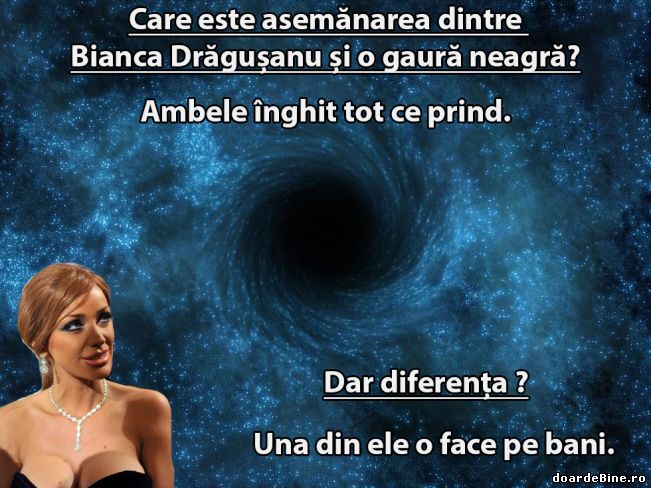 Diferența dintre Bianca și o gaură neagră | poze haioase