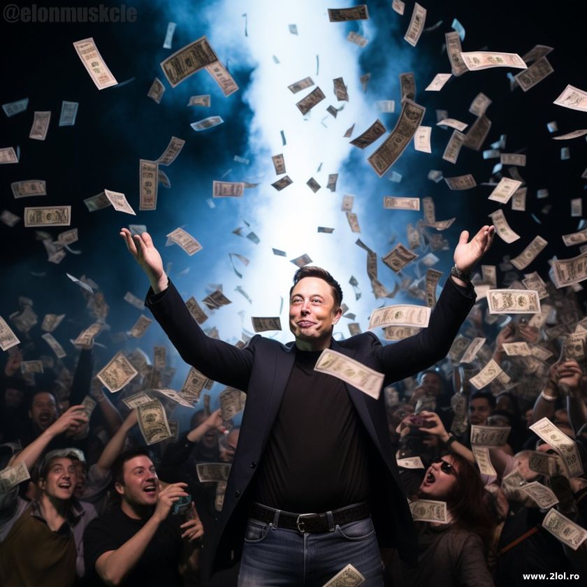Elon Musk playing with money | poze haioase