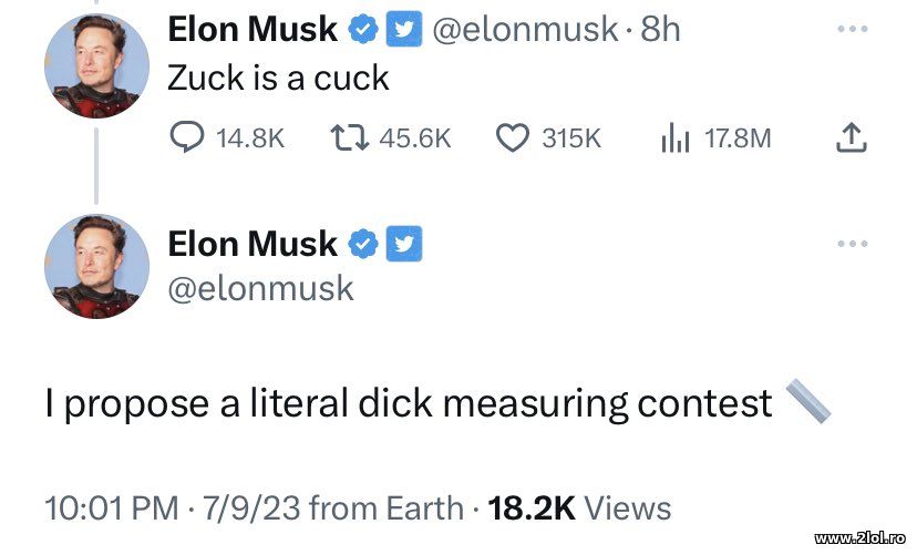 Zuck is a cuck. Dick measuring contest. Elon Musk | poze haioase