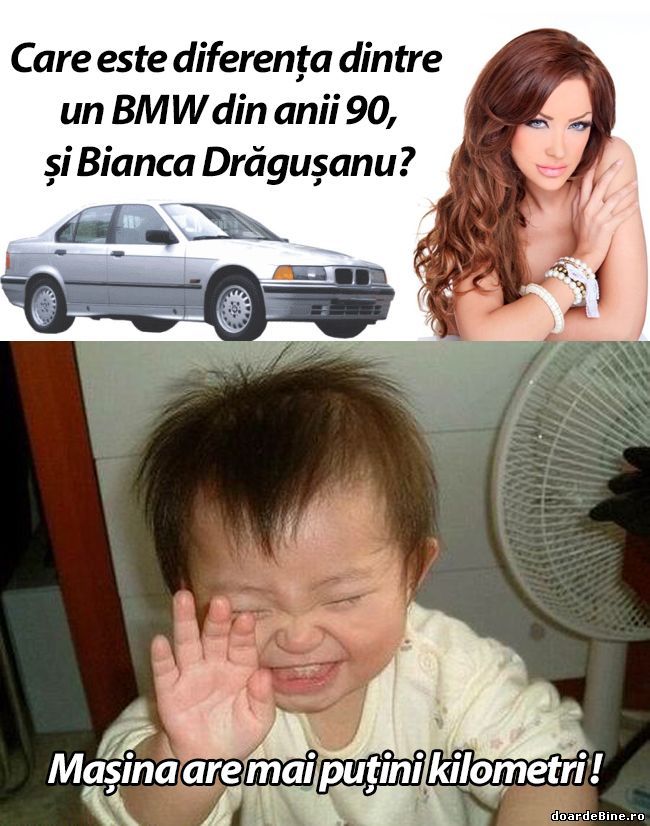 Diferența dintre Bianca Drăgușanu și un BMW din 90 | poze haioase