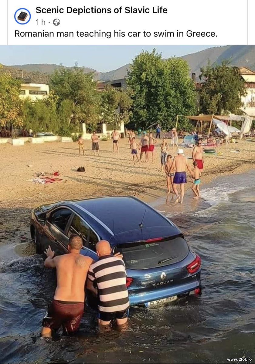 Roman cu masina in Grecia | poze haioase