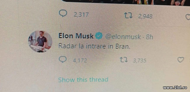 Radar la intrare in Bran - Elon Musk