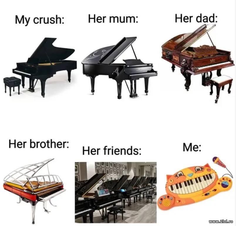 Piano. My crush, her mum, her dad | poze haioase
