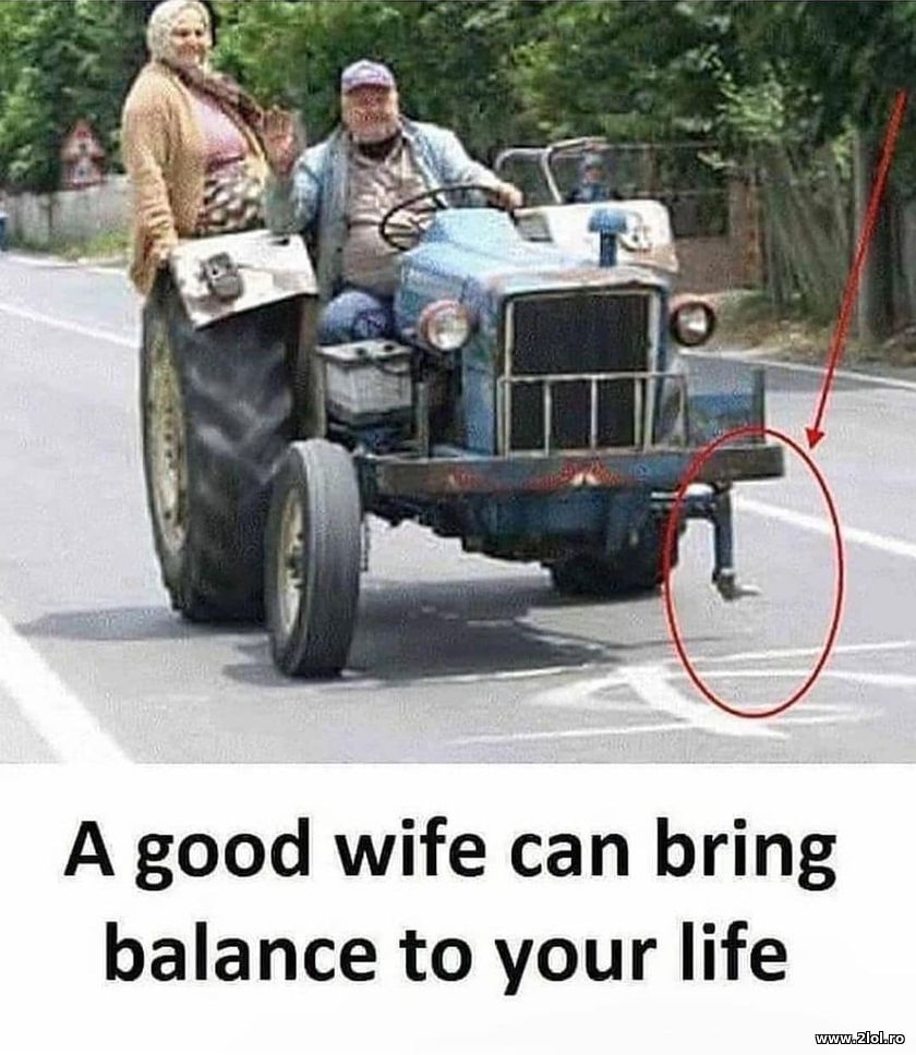 A good wife can bring balance to your life | poze haioase