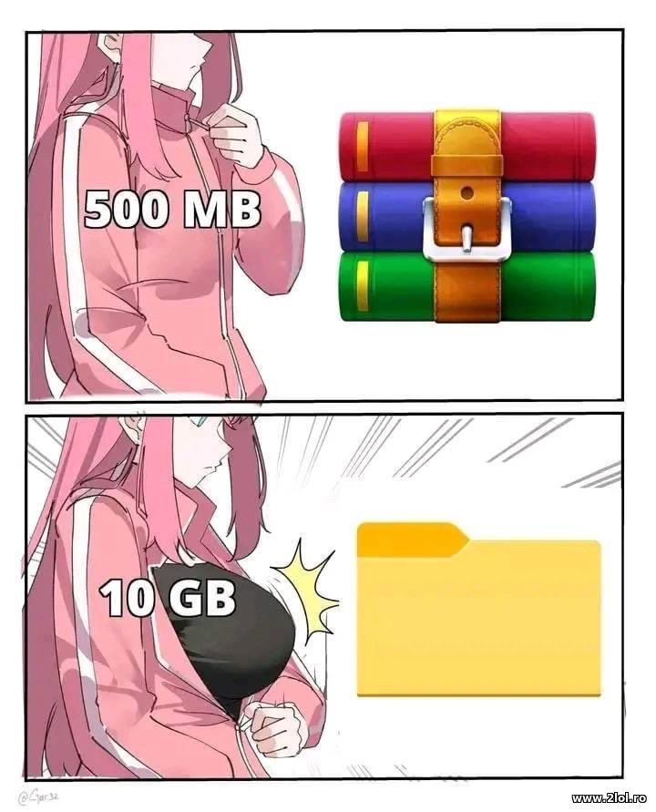 500 MB vs 10 GB | poze haioase