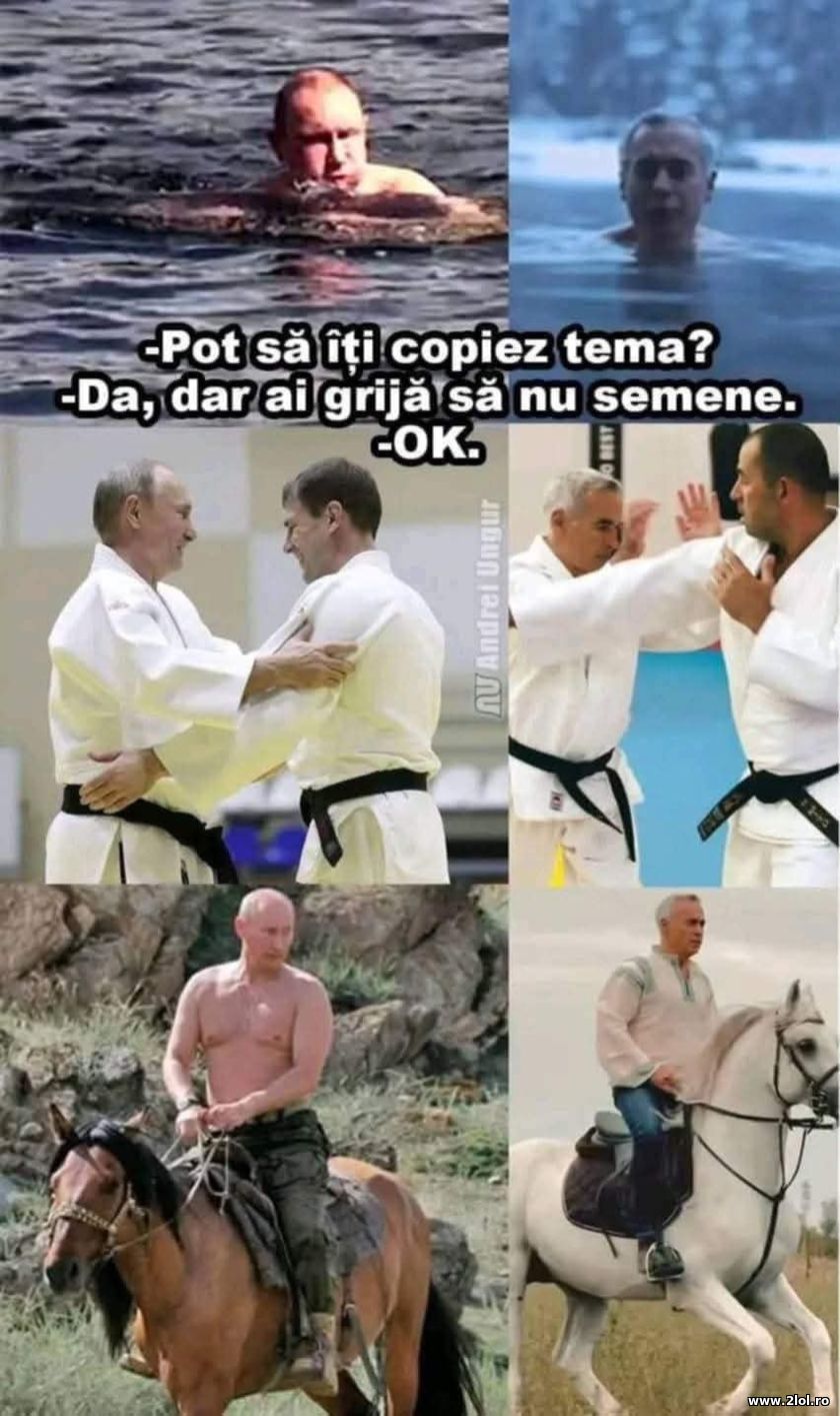 Pot sa iti copiez tema? Calin Georgescu si Putin | poze haioase