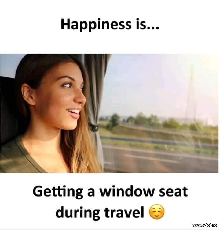 Hapiness is getting a window seat | poze haioase