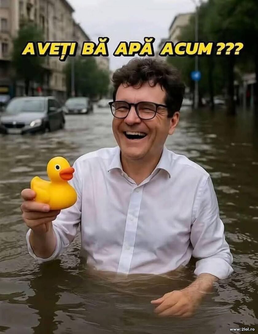 Aveti, ba, apa acum? Nicusor Dan inundatii | poze haioase