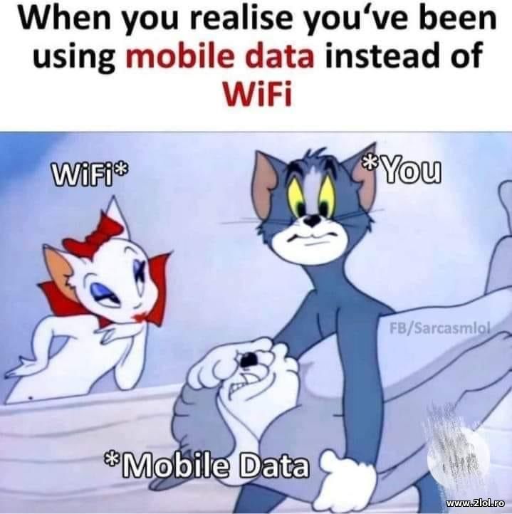 When you realise you've been using mobile data | poze haioase