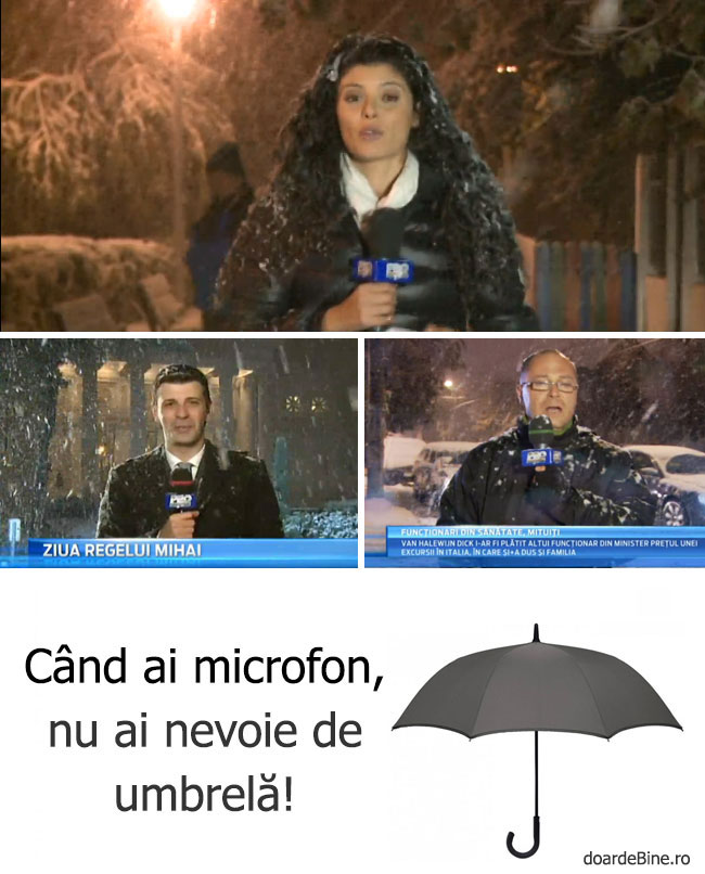 Reporterii ProTV n-au nevoie de umbrelă | poze haioase