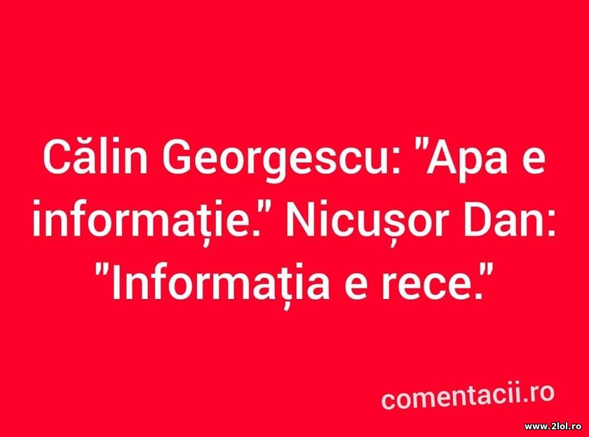 Apa e informatie. Raspunsul lui Nicusor Dan | poze haioase