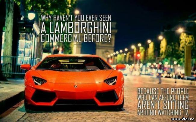 De ce nu apar la TV Reclame cu Lamborghini | poze haioase
