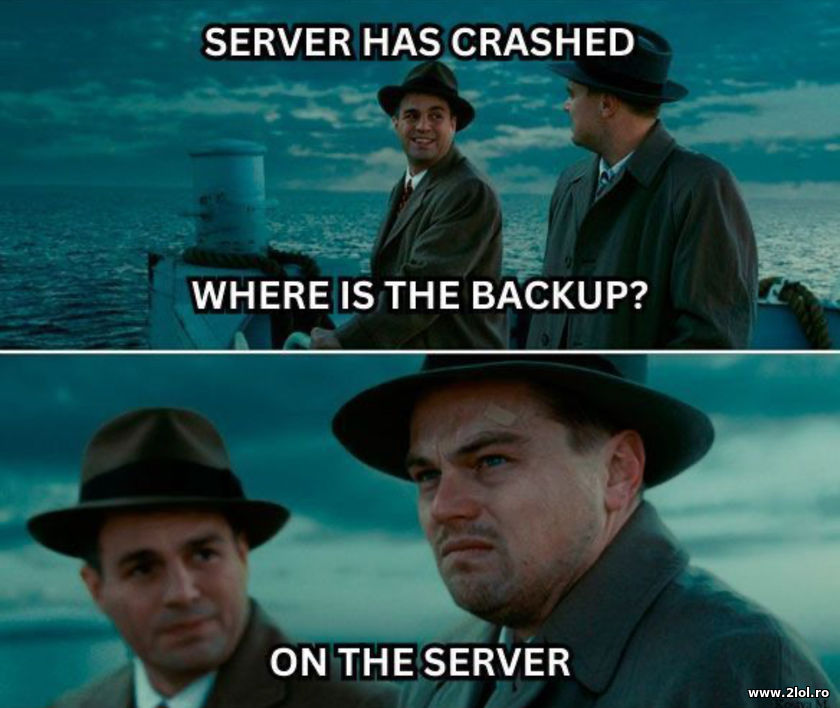 Server has crashed. Where's the backup? | poze haioase