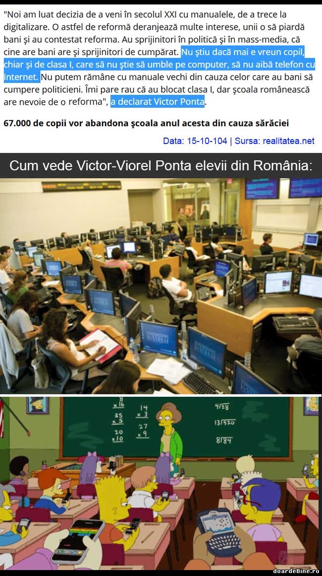 Cum vede Victor Ponta elevii din România | poze haioase
