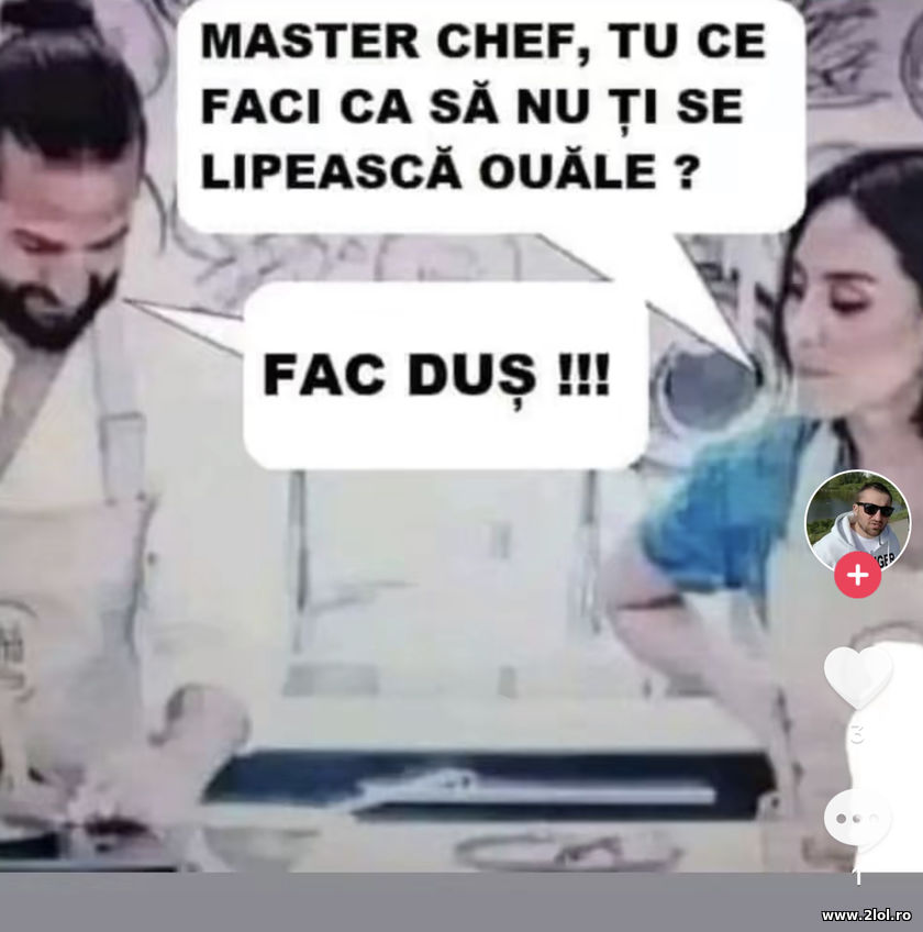 Master Chef, tu ce faci ca sa nu ti se lipeasca ou | poze haioase