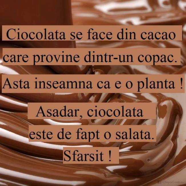 Veste bună pentru iubitorii de ciocolată | poze haioase