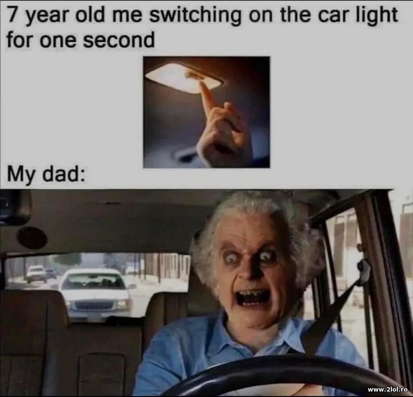 7 year old me switching the car light | poze haioase