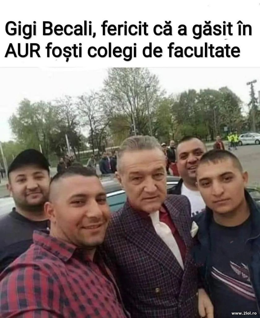 Gigi Becali fericit ca a gasit in AUR fosti colegi | poze haioase