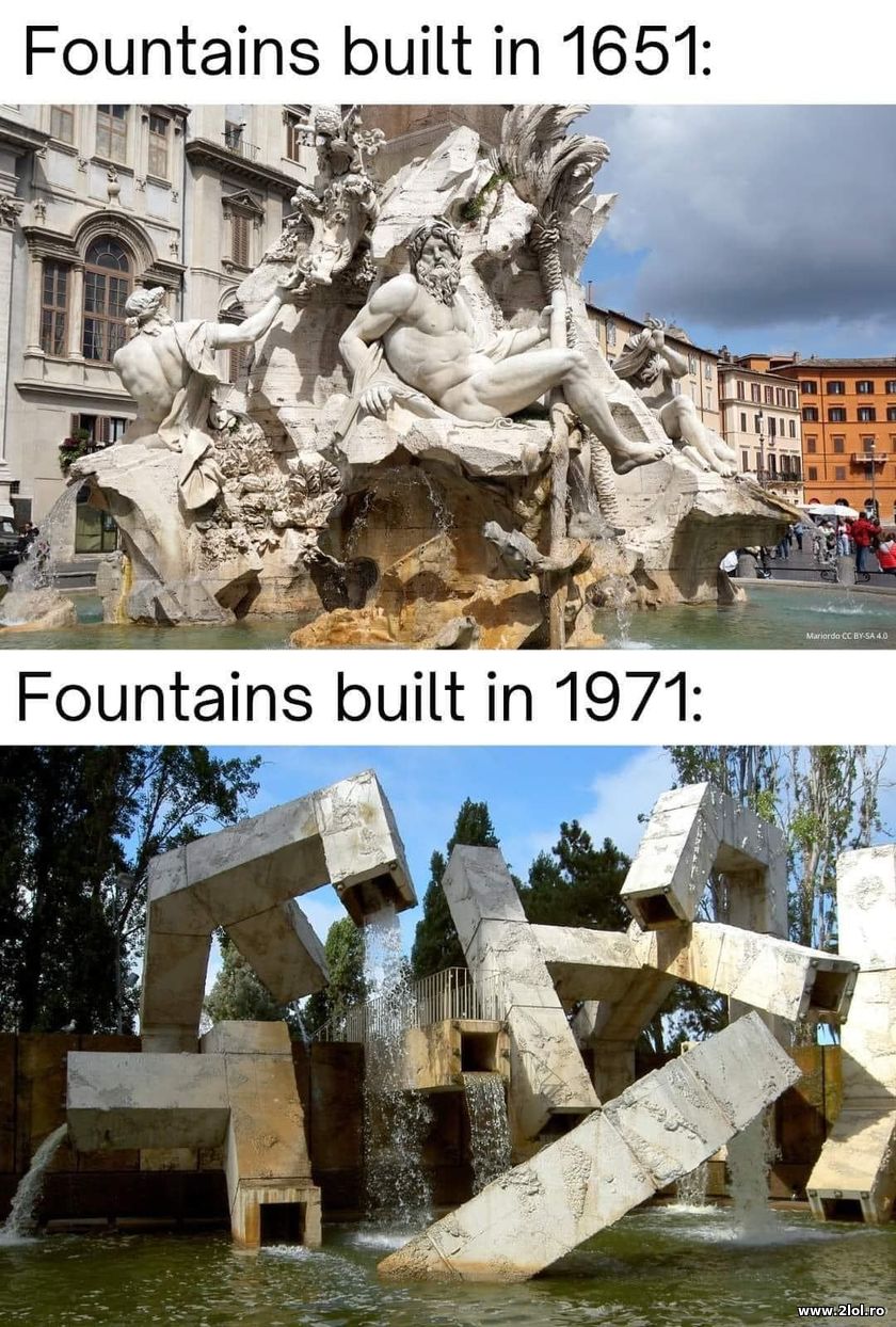 Fountains then and now | poze haioase