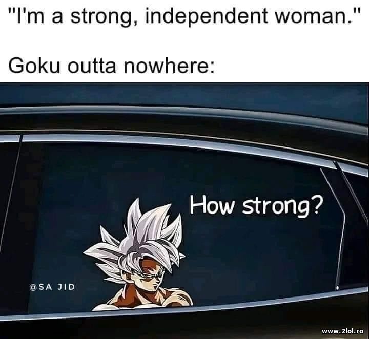 I'm a strong independent woman. Goku - DBZ | poze haioase
